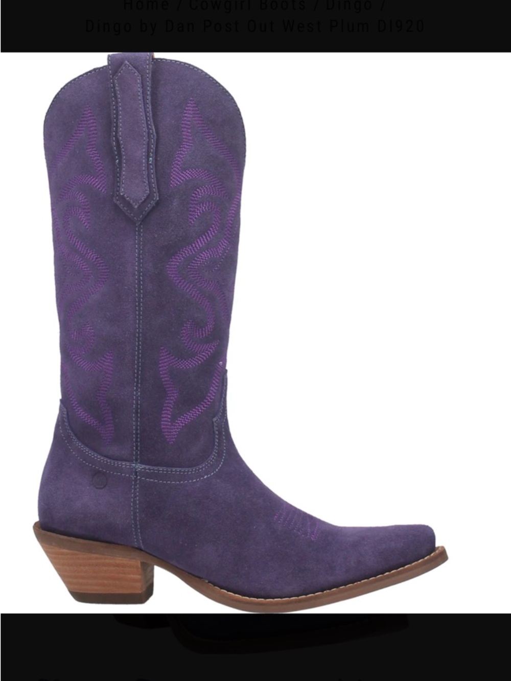 dingo Purple Suede Western Heeled Boots